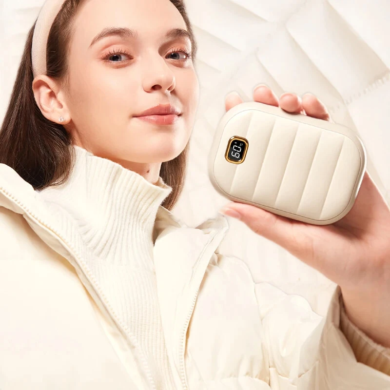 (image for) 2 In 1 Portable Hand Warmer 4000MAH Double-sided Heating Hand Warmer Mini Heater Hand Warmer Electric Type C Rechargeable